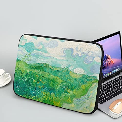 Showudesigns Van Gogh – Housse fine pour ordinateur portable de 13 po, motif champ de blé vert, idéal pour les amis, étui de transport printanier