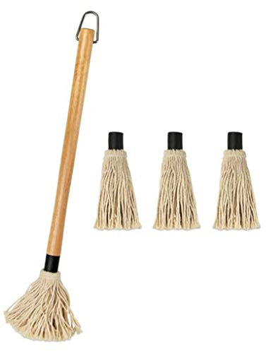 BBQ Basting MOP Abnehmbares Grillen Röstgrill Baumwollbürste mit Ersatzköpfen BBQ Zubehör