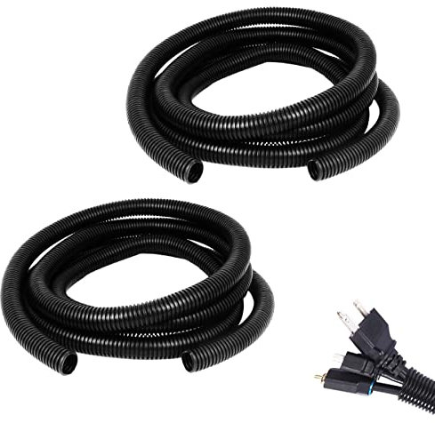 Conducto de alambre de tubo de telar dividido, tubo de alambre corrugado negro, tubo de protección de cables, tubo ordenado para cables de TV, cable eléctrico, luces de jardín (OD 15 mm, 6 metros)