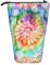 Melbrakin Teleskop-Federmäppchen mit botanischem Aquarell-Tie-Dye-Design, Stand-Up-Organizer, Kosmetiktasche, Make-up-Tasche, Schreibwaren-Stiftetui