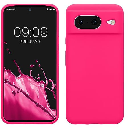 kwmobile Housse Compatible avec Google Pixel 8 Coque - Housse de téléphone Protection Souple en TPU Silicone - Rose Fluo