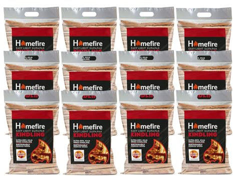Homefire Sustainably Sourced Supapak Wood Kindling, for Wood Burners, Open Fires, Multi-fuel Stoves (Pack of 12)