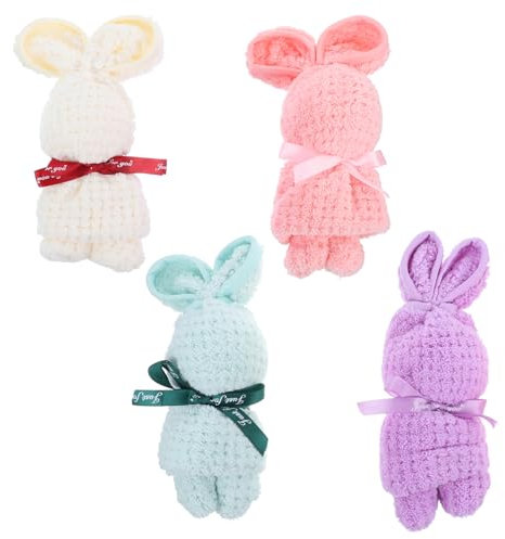 PRETYZOOM 4 Stück Handtuch Geschenke Handtücher Kleinkind-Kaninchen-Badetuch Waschlappen für Kleinkinder Neugeborenes das Geschenk Hause waschlappen Osterhasentücher gestickt Souvenir Baby