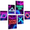 Novart Wandbilder Gaming Spielkonsole - KOMPLETT AUFHÄNGFERTIG - Bunt Kinderzimmer Junge Teenager - 6 Moderne Mood-Bilder - N002667c