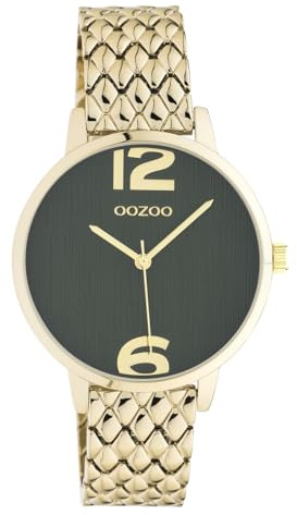 Oozoo Damen Armbanduhr Vintage Analog Metall Gold UOC10878 Analoguhr