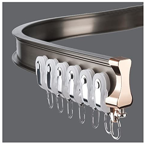 AYVADA Biegbares Vorhangschienen-Set zur Deckenmontage, Flexible Raumteiler aus Aluminium, Vorhangschiene mit Haken, 3 6 10 13 16 19 23 26 29 32 36 39 42 Fuß lang, Erkerfenster/Dusche/Wohnmobil/Sch
