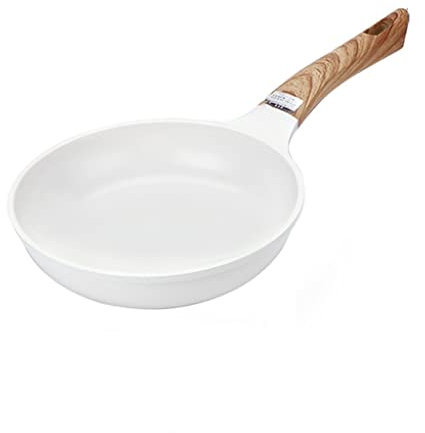 LRTYZBD Flat Bottom Skillets Ceramic Frying Pan Cooking Pan with Insulated Handle Porcelain Steak Frying Pan Stir-Frying Fried Eggs Non-Stick Pan Cooking Pan -Large