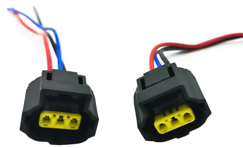 2pcs 3 Wire Alternator Connector Compatible with Ford Lincoln Mercury Alternator Brake Fluid Level Sensor Yellow Plug Pigtail Repair Harness WPT118 1U2Z-14S411-TA S821 Replaces 645-136