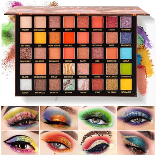 Katiluxiya 40 Color Professional Eyeshadow Palette, Palette Ombretti Glitter Opaco, A Lunga Durata, Palette Occhi Setoso Altamente Pigmentato Ombretto Occhi Colorati Impermeabile (40 Colors)