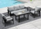 Gartenmöbel Set Aluminium 4-TLG., 3-Sitzer Sofa, 2 x Einzelsessel, 1 x Esstisch, 7 x Auflagen, wetterfest Essgruppe Gartengarnitur für Garten Balkon Terrasse 4-5 Personen(Schwarz)