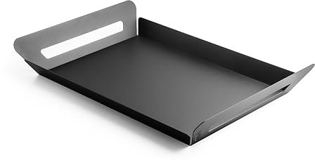etterr Tablett zum Servieren von Speisen, Betttablett für Badezimmer, Metalltablett, Snack-Tablett, rechteckig, Schwarz