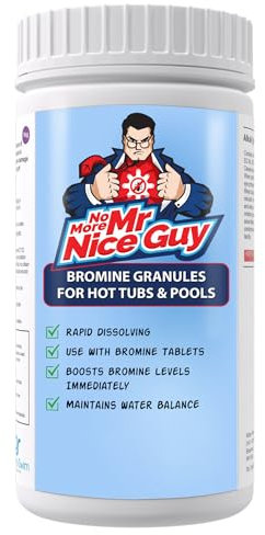 Bromine Granules for Hot Tubs Spas & Swimming Pools 1kg – Brominate Granules For Immediate Increase In Bromine Levels – Can Be Used With Bromine Tablets - No More Mr Nice Guy