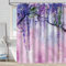 FAIRYGATE Duschvorhang Rosa Vorhang Badewanne Badvorhang Duschvorhang Stoffliches Polyester Stoff Gewebe Badezimmerdekorationsset mit Haken 180 x 180 cm Bath Curtain Weiß mit Grüne Blätter B9621