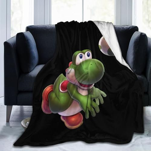 Yoshi Niedliche Überwurfdecke, leicht, gemütlich, für Couch und Bett, superweich und warm, Flanell-Fleece-Mikrofaser, Überwurfdecken für alle Jahreszeiten
