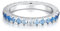 Ewigkeitsring aus 925 Sterling Silber mit Blauen Kristallen – Damenring Hochglanzpoliert, Ring Saphir und Türkis Blautöne – Eleganter Stapelring (Silber, 52)
