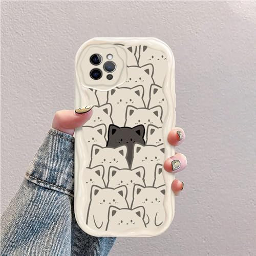 Cat Wave Silicone Soft Case Compatible with iPhone 11 Pro White Cover