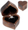 Yuanchu Walnuss Holz Ring Box,Herzförmige Ringschatulle Vintage Ringkästchen Samt Soft Interieur Halterung Ringschachtel Ohrringe Schmuckbox aus Holz für Hochzeit Verlobung Heiratsantrag Jubiläen
