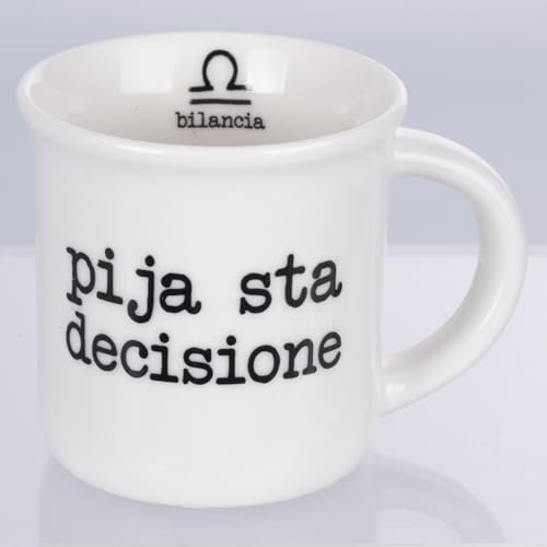 Villa d'Este Home Tivoli Tazzina caffè 90 ml in porcellana, bilancia, S.P.Q.eRe Zodiaco