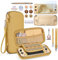 innoAura Étui Switch Lite 18 en 1 Kit d'accessoires Switch Lite avec Étui de transport Switch Lite, Boîtier de jeux Switch, Protecteur d'écran Switch Lite, Support Switch, Grips pouces Switch (Marron)