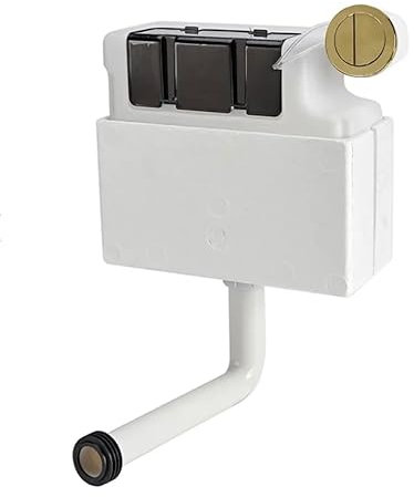 Housler® Brushed Brass Button Pneumatic Concealed Cistern Bottom Inlet Dual 3/6 Flush Systems