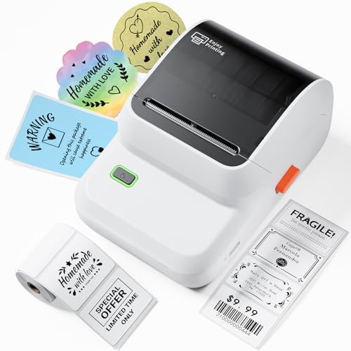 Omezizy M100 Etikettendrucker Bluetooth, Etikettendrucker Selbstklebend Etikettiergerät Tragbarer, Labeldrucker Label Printer für Küche, Adresse, Kleinunternehmen, Haushalt, Schule