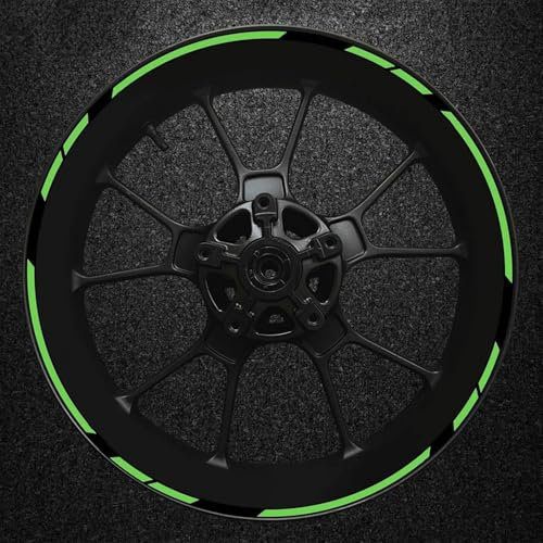 NOHEEU Zubehörteile Motorradfelgensatz Rad Wasserdichter Reflektierender Aufkleber Für Kawasaki Für Ninja 125 250 300 400 650 ZX-6r 10R 14R(Style 8)