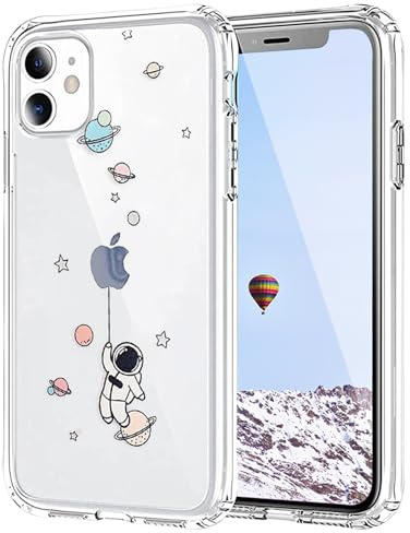 Tybiky Handyhülle für iPhone 13 Mini Hülle Kreative Äpfel Muster Schutzhülle Luftkissen Case Kratzfest TPU Stoßfest Silikon mit Airbag Bumper Cover für iPhone 13 Mini,Astronaut-Hängende