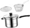 Baoblaze Pentola in acciaio inox, pentola per con coperchio, manico ergonomico, cestello scolapasta con vaporiera per pasta, sughi bollenti, Manico Lungo