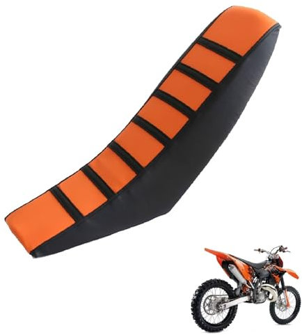 generisch sitzbankbezug Motorrad kompatibel mit KTM 125 SX 2005-2007,Sonnenschutz und Anti-Rutsch,Motorradzubehörsitzbankbezug Motorrad (Black Orange)
