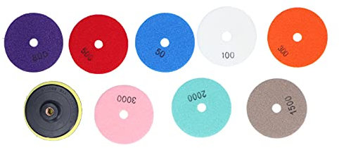 Mavaol 8-teiliges Polierpad + 1 Klebescheibe, 10,2 cm, Diamant-Polierpad-Set, Beton-Polierset