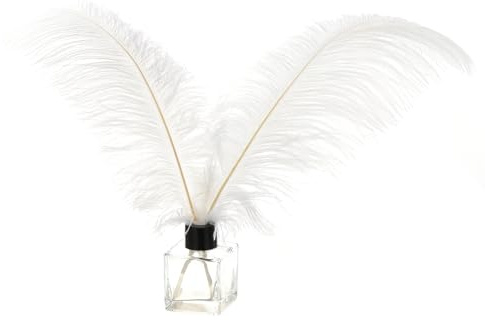 PATIKIL 30 Pcs Natural Ostrich Feathers Bulk 14-16 Inch/ 35-40 cm Large Ostrich Feathers for Crafts Home Decoration Wedding Party Vase Decor(White)