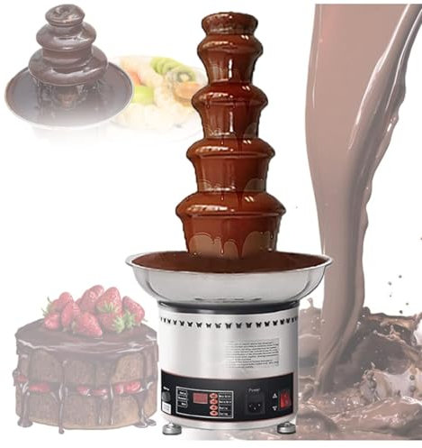 SMRHBWXS 4/5/6/7 Tier Commercial Chocolate Fountain,Electric Fondue Set for Parties/Weddings/Birthdays/Large Capacity (5tiers)