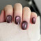 24pcs Short Square False Nails - Purple Cat Eye False Nails, Glitter Glue on Nails with Long-lasting Color, Press on Nails for Women Impress