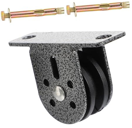 HEMOTON Heberolle Heben Flaschenzugsystem zum Trainieren Turnhalle Riemenscheibe einstellbar Trainings-Flaschenzug Fitness-Stummschaltrad Fitness-Heberiemenscheibe Eisen Schwarz