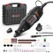 GOXAWEE 130W Powerful Multi Tool with 5 Speed 8000-30000RPM, Rotary Tool Kit with Keyless Chuck & Flex Shaft, Mini Grinder with 140 Accessories for Craft Projects & DIY Creations, Engraving, Drilling