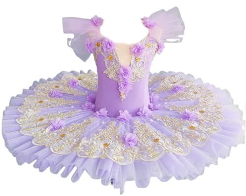 tutù di Balletto per Bambine, Costume da Ballerina Principessa per Bambini, Abito da tutù di Balletto Elegante, Body da Ballo con Gonna