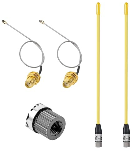 Pixelure 868MHz LoRa Antenne 10dBi Gain für Meshtastic LoRa Long Range Soft Whip-Antenne, SMA Stecker 185mm + (U.FL IPX) auf SMA Buchse Kabel für ESP32, LoRa 32 V3, LoRa32u4 II (2PCS-Gelb)