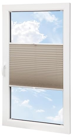 Mardom Thermo Plissee mit Bohren Nach Maß | 17 Farben & 7 Profilfarben, Höhe 50-149 cm, Breite: 30-129 cm, Höhenverstellung & Blickdicht, Sonnenschutz und Privatsphäre