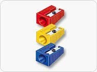 Staedtler Bleistiftspitzer für Stifte bis 11 mm Jumbogröße, 3er Pack in Blau, Gelb, Rot