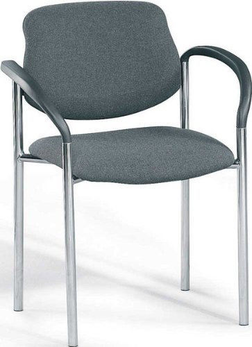 Besucherstuhl FLORA I inkl. Armlehnen Bezug Stoff Basic, anthrazit