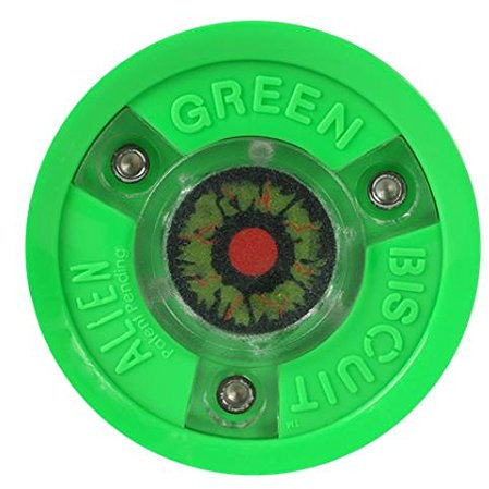 Green Biscuit ALIEN LED leucht Trainingspuck f. Eishockey, Hockey Puck Asphalt