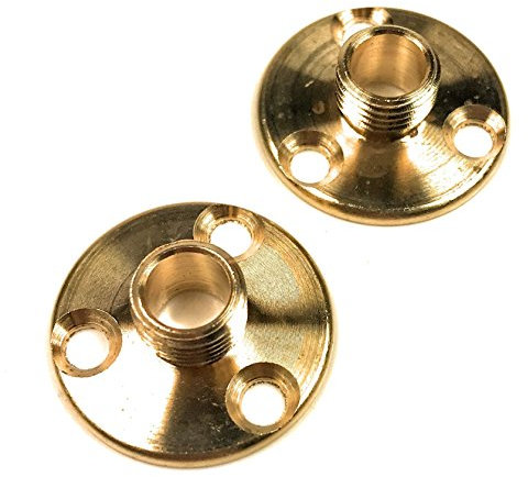 10mm Brass Back Plate Lamp Holder Fitting (Pack of 2)