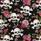 Geschenkpapier Totenkult/Totenkopf mit roten Rosen - 3er Set
