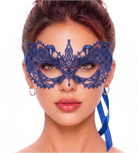 Luxury Mask Maskerade-Maske für Damen, Spitzen-Masken für Maskerade-Partys, Ana Blue, Einheitsgre