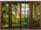 Runa Art Papier peint intissé Mural forêt fenêtre Moderne Toison Salon Chambre à Coucherr Salle - Tableaux Muraux Tapisserie Photo - Marron vert 9383010c