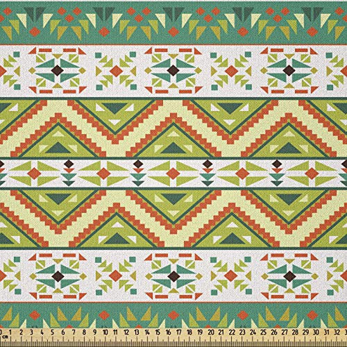 ABAKUHAUS Bunt Stoff als Meterware, Kunst, Microfaser Stoff für Dekoratives Basteln, 1M (230x100cm), Grüne Pistazie Grüne Orange