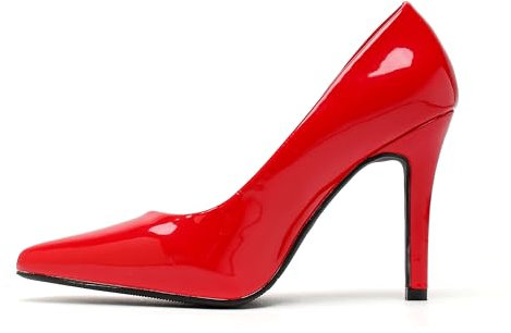 Women Stiletto High Heel Pointed Pumps Ladies Party Clubbing Work Court Shoes Size 3-12 (5 UK, Red Patent)