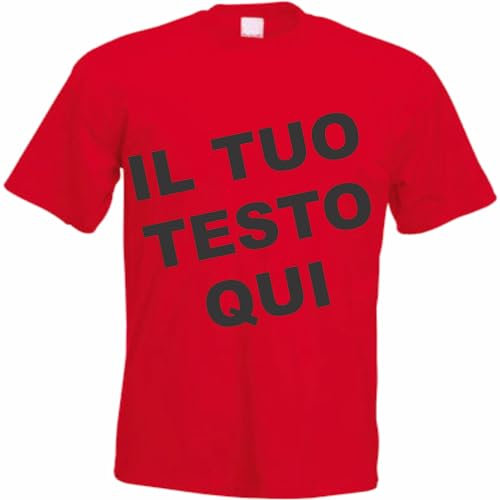 INDIGOS UG T-Shirt da Uomo, Stampa Personalizzata, con Testo Stampato, Stampa Personalizzata, Regalo per Feste e Sport Colore: Rosso L
