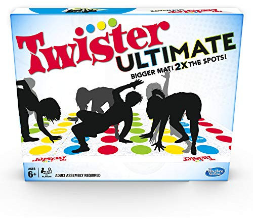 Hasbro Gaming Twister Ultimate: Bigger Mat, More Coloured Spots, Family, Kids Party Game Age 6+; Compatible with Alexa (Amazon Exclusive)