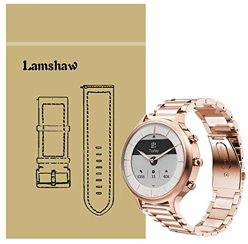 LvBu Armband Kompatibel mit Fossil Charter HR, Classic Edelstahl Uhrenarmband für Fossil Charter HR Hybrid Smartwatch (Roségold)